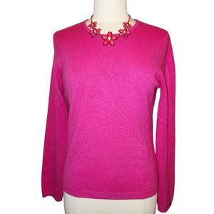 Womens Iris Singer Pink Cashmere Crewneck Sweater